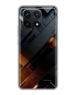 Чехол для Xiaomi POCO F6 Pro с картинкой «Черные геометрические блоки»