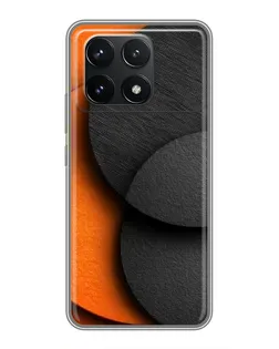 Чехол для Xiaomi POCO F6 Pro с картинкой «Геометрия оранжевых кругов»