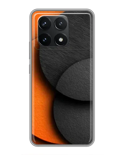 Чехол для Xiaomi POCO F6 Pro с картинкой «Геометрия оранжевых кругов»