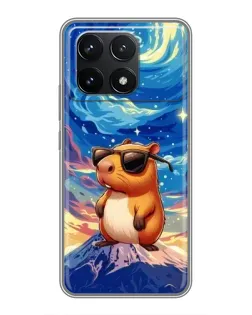 Чехол для Xiaomi POCO F6 Pro с картинкой «Капибара Ван Гога»