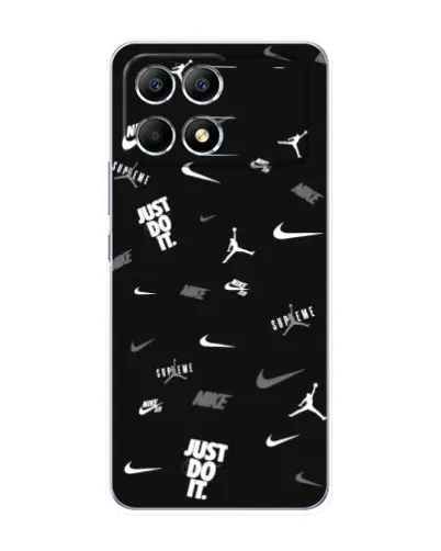 Чехол для Xiaomi POCO F6 с картинкой «Nike Black Pattern» Чехол для Xiaomi POCO F6 с картинкой «Nike Black Pattern»