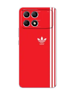 Чехол для Xiaomi POCO F6 с картинкой «Красный минимализм Adidas»