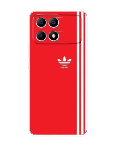 Чехол для Xiaomi POCO F6 с картинкой «Красный минимализм Adidas»