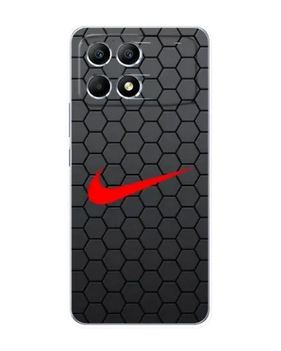 Чехол для Xiaomi POCO F6 с картинкой «Nike — карбоновая сетка»