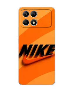 Чехол для Xiaomi POCO F6 с картинкой «Оранжевый драйв Nike»