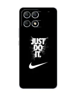 Чехол для Xiaomi POCO F6 с картинкой «Текстовый принт Nike»