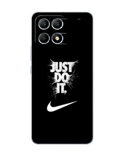 Чехол для Xiaomi POCO F6 с картинкой «Текстовый принт Nike»