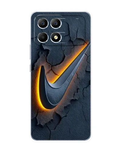 Чехол для Xiaomi POCO F6 с картинкой «Объемный логотип Найк»