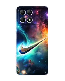 Чехол для Xiaomi POCO F6 с картинкой «Космический Nike Swoosh»
