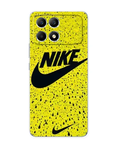Чехол для Xiaomi POCO F6 с картинкой «Желтый текстурный Nike»