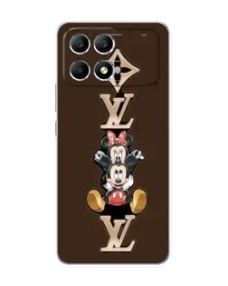 Чехол для Xiaomi POCO F6 с картинкой «LV и Микки Маус»
