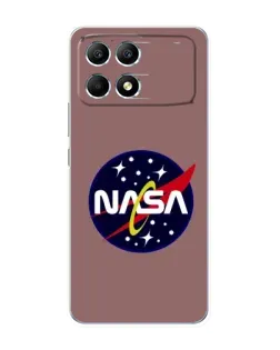 Чехол для Xiaomi POCO F6 с картинкой «NASA — ретро космос»