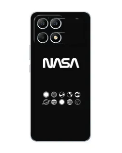 Чехол для Xiaomi POCO F6 с картинкой «NASA — технический принт»
