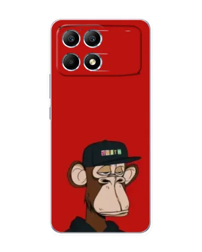 Чехол для Xiaomi POCO F6 с картинкой «Bored Ape — красный фон» Чехол для Xiaomi POCO F6 с картинкой «Bored Ape — красный фон»