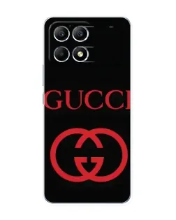 Чехол для Xiaomi POCO F6 с картинкой «Gucci — красный логотип»