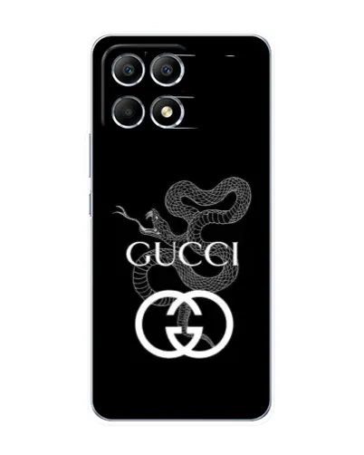Чехол для Xiaomi POCO F6 с картинкой «Gucci — серебряная змея»