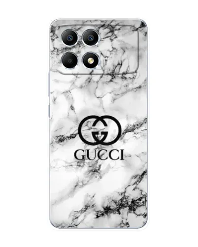 Чехол для Xiaomi POCO F6 с картинкой «Gucci — мраморный шик»