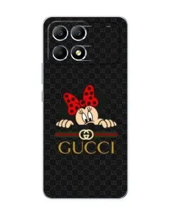 Чехол для Xiaomi POCO F6 с картинкой «Минни Маус Gucci — черный»