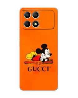 Чохол для Xiaomi POCO F6 з картинкою «Міккі Маус Gucci — помаранч» Чохол для Xiaomi POCO F6 з картинкою «Міккі Маус Gucci — помаранч»