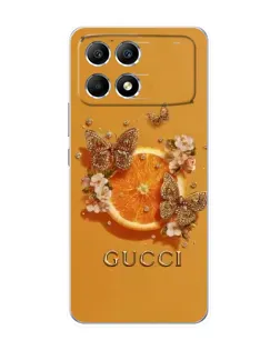 Чохол для Xiaomi POCO F6 з картинкою «Gucci — золоті метелики» Чохол для Xiaomi POCO F6 з картинкою «Gucci — золоті метелики»