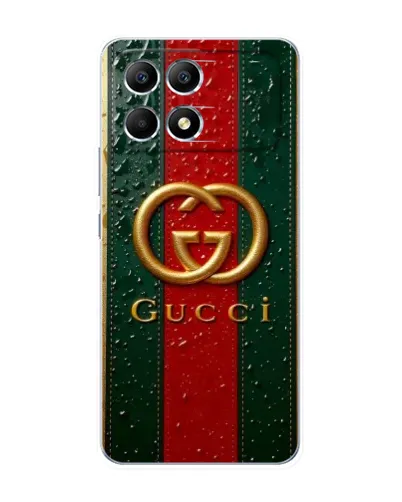 Чохол для Xiaomi POCO F6 з картинкою «Gucci — фірмова смуга та золото» Чохол для Xiaomi POCO F6 з картинкою «Gucci — фірмова смуга та золото»