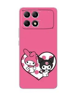 Чехол для Xiaomi POCO F6 с картинкой «Kuromi и My Melody»
