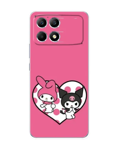 Чехол для Xiaomi POCO F6 с картинкой «Kuromi и My Melody»