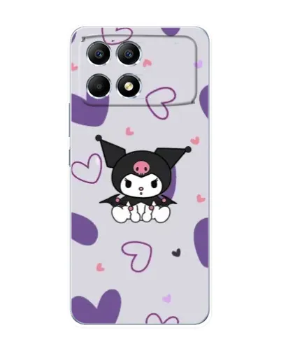 Чехол для Xiaomi POCO F6 с картинкой «Kuromi и лавандовые сердца»