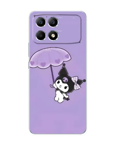 Чехол для Xiaomi POCO F6 с картинкой «Kuromi с зонтиком»