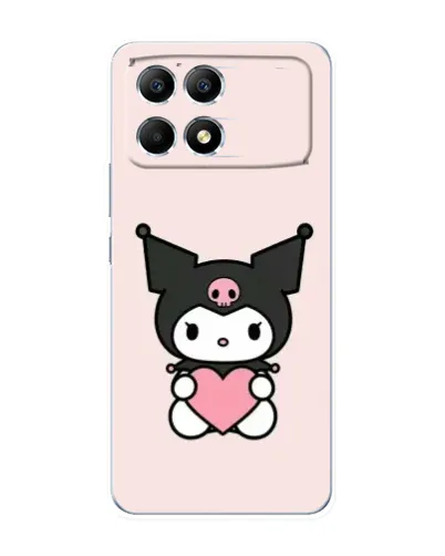 Чехол для Xiaomi POCO F6 с картинкой «Kuromi и сердце»