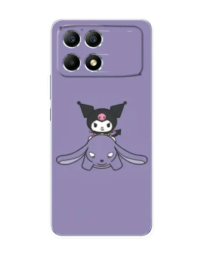 Чехол для Xiaomi POCO F6 с картинкой «Kuromi на лиловом фоне»