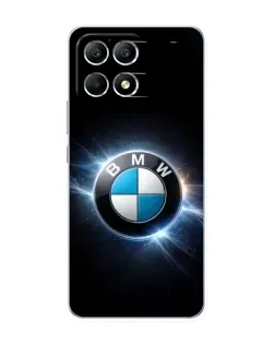 Чехол для Xiaomi POCO F6 с картинкой «BMW — неоновое сияние»