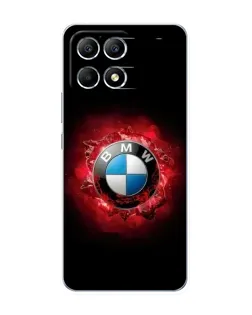 Чехол для Xiaomi POCO F6 с картинкой «Логотип BMW — вспышка»