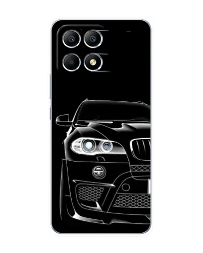 Чехол для Xiaomi POCO F6 с картинкой «Темный силуэт BMW»