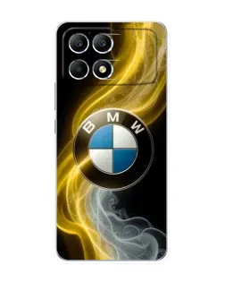 Чехол для Xiaomi POCO F6 с картинкой «Золотистый дым BMW»