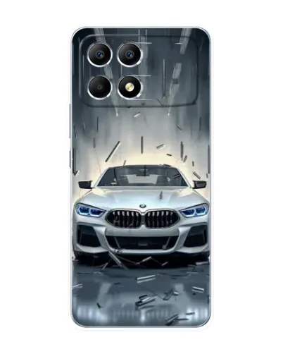 Чехол для Xiaomi POCO F6 с картинкой «BMW в свете фар»