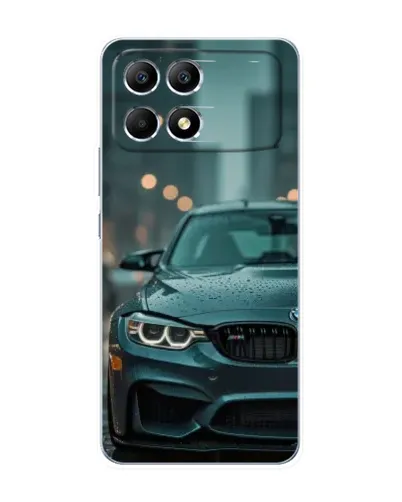 Чехол для Xiaomi POCO F6 с картинкой «BMW в огнях города»