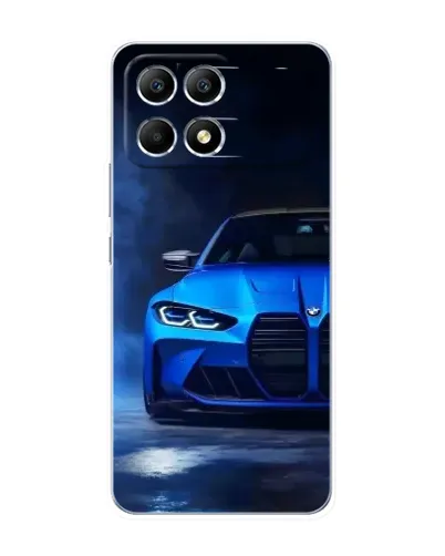 Чехол для Xiaomi POCO F6 с картинкой «Голубая BMW M4»