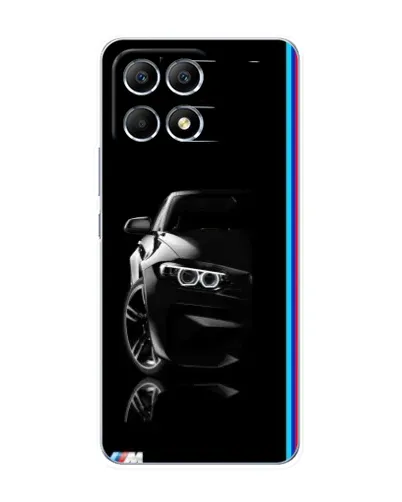 Чехол для Xiaomi POCO F6 с картинкой «Силуэт BMW в темноте»