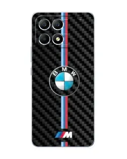 Чехол для Xiaomi POCO F6 с картинкой «Эмблема BMW и карбон»