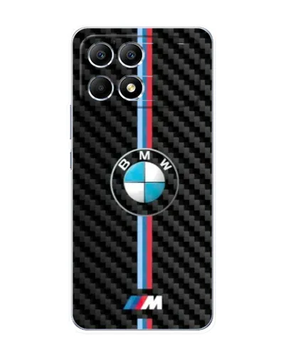 Чехол для Xiaomi POCO F6 с картинкой «Эмблема BMW и карбон»