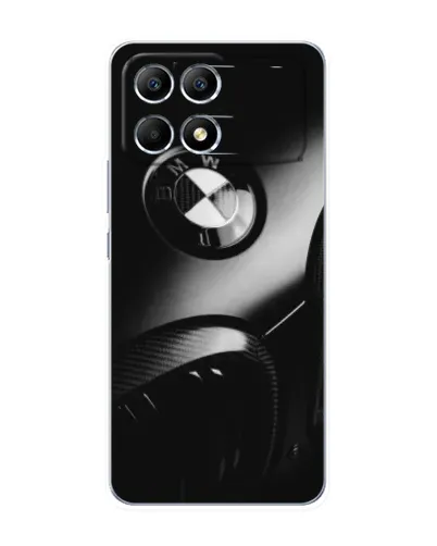 Чехол для Xiaomi POCO F6 с картинкой «Эмблема BMW — макро»