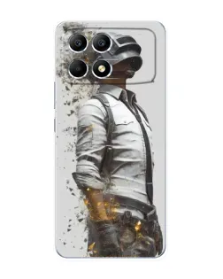 Чохол для Xiaomi POCO F6 з картинкою «PUBG — боєць у пилу»