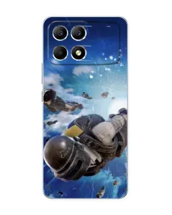 Чохол для Xiaomi POCO F6 з картинкою «Десант PUBG — стрибок»