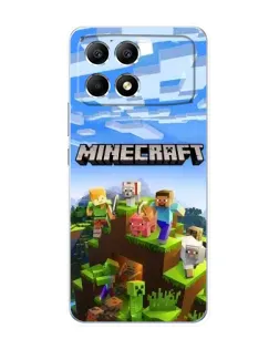 Чехол для Xiaomi POCO F6 с картинкой «Minecraft классический мир»