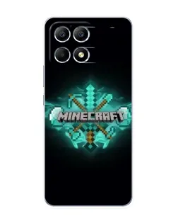 Чехол для Xiaomi POCO F6 с картинкой «Minecraft Diamond лого»