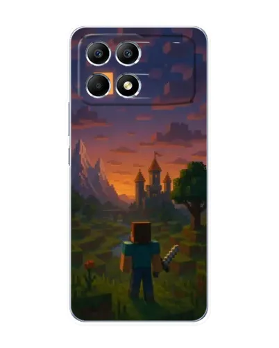 Чехол для Xiaomi POCO F6 с картинкой «Стив у башни» Чехол для Xiaomi POCO F6 с картинкой «Стив у башни»