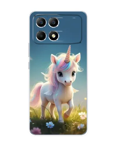 Чехол для Xiaomi POCO F6 с картинкой «Единорог на поляне»