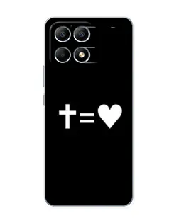 Чехол для Xiaomi POCO F6 с картинкой «Крест и Сердце»