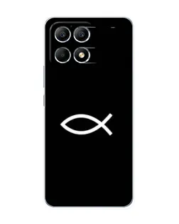 Чехол для Xiaomi POCO F6 с картинкой «Символ рыбы Jesus»